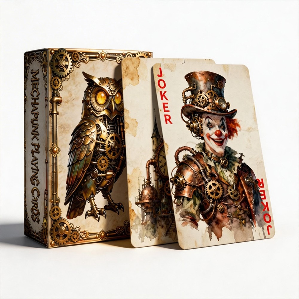 Vintage Collectible Show - Steampunk Vintage 55-Card Poker Set, Thick