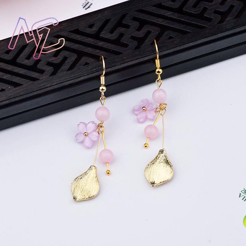 Pink Natural Jade Flower Earri - Vintage Jewelry Collection 评论和价格