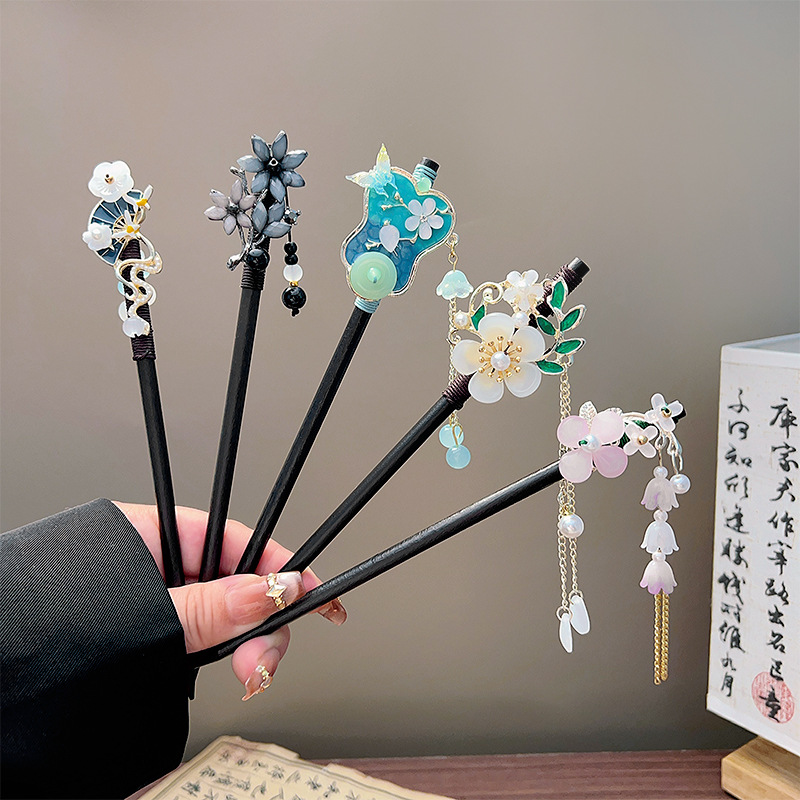 Classic Tassel Hair Stick Blac - Vintage Jewelry Collection 评论和价格